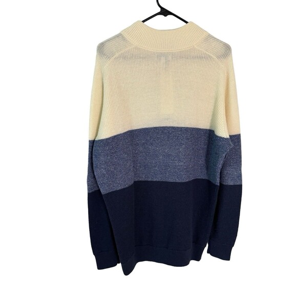 Peter Millar Crown Cool Color‎ Block 1/4 Zip Sweater Wool Linen Blend Size L - Picture 2 of 8